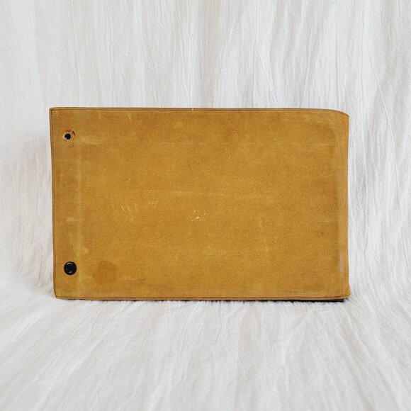 VTG Wells NV Souvenir Photo Album Rustic Suede Leather Hand Painted Pinecones - Picture 3 of 7